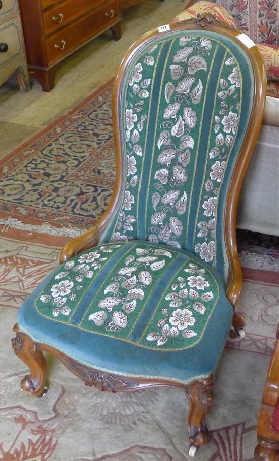 Beadwork Victorian showwood chair
